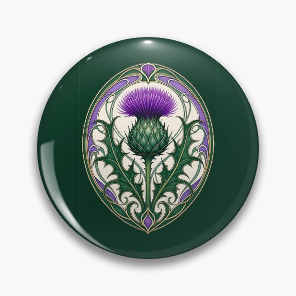 Item preview, Art Nouveau Scottish Thistle Botanical Design designed and sold by AntiqueImages.