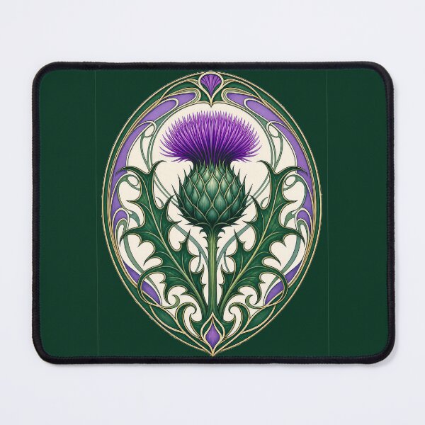 Item preview, Art Nouveau Scottish Thistle Botanical Design designed and sold by AntiqueImages.