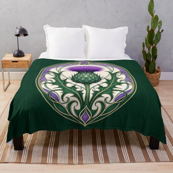 Item preview, Art Nouveau Scottish Thistle Botanical Design designed and sold by AntiqueImages.