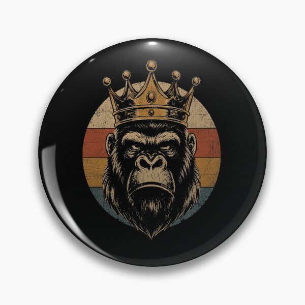 Item preview, Retro Crowned Gorilla King Vintage Power designed and sold by Moizento.