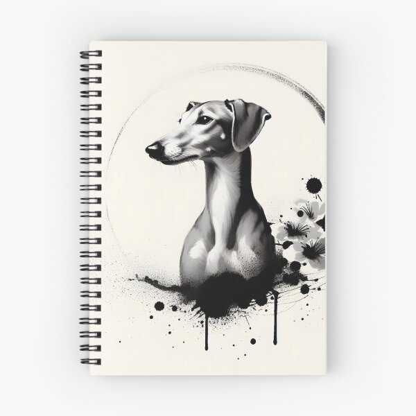 Item preview, GALAGO - Ukiyo-e Suibokuga Greyhounds - Quiet Bloom designed and sold by GALOGO – Art for Sighthounds & Animal Welfare.
