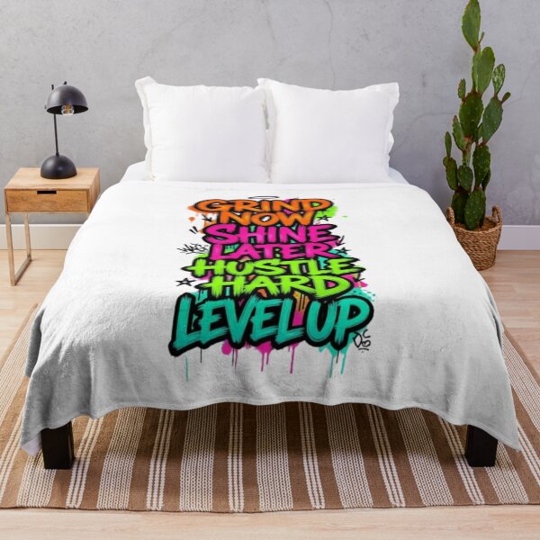 Item preview, Grind Now Shine Later – Hustle Hard Level Up Graffiti Quote designed and sold by PixelStyle Studio.