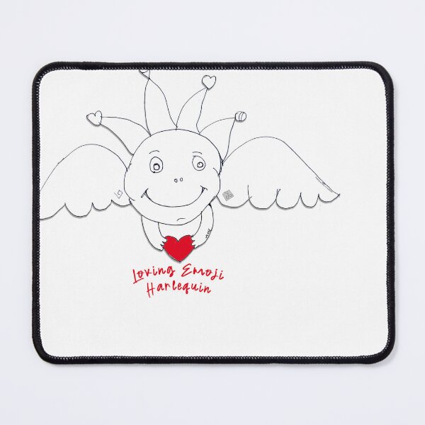 Item preview, Emoji Loving Harlequin Angel (Ink drawing by ACCI) designed and sold by VanyssaGraphics.