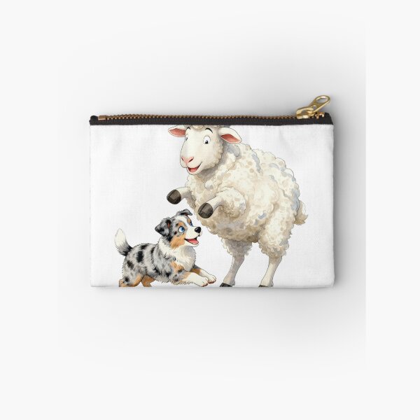 Item preview, Australian Shepherd and Sheep at Play designed and sold by WildArtIT.