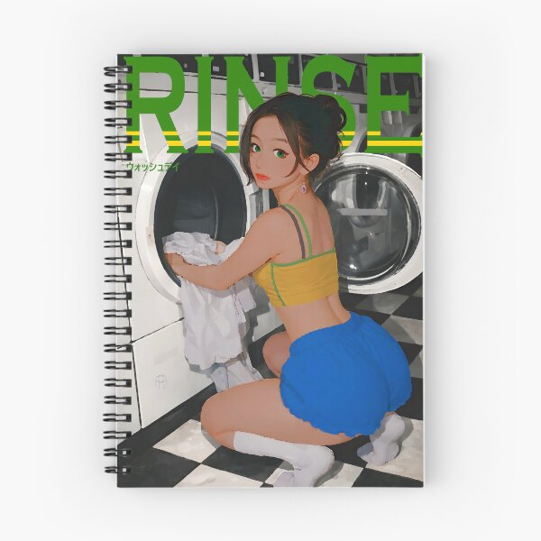 Item preview, Rinse — Anime Laundromat Girl Japanese Brazil Football Editorial Illustration Print designed and sold by Timelyrelic.