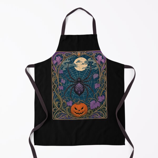 Item preview, Art Nouveau Spider Pumpkin Halloween Moon designed and sold by AntiqueImages.
