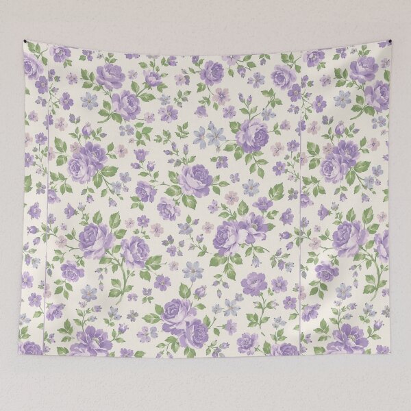 Item preview, Lavender Vintage Floral Pattern with Large Roses designed and sold by layalistoresa.