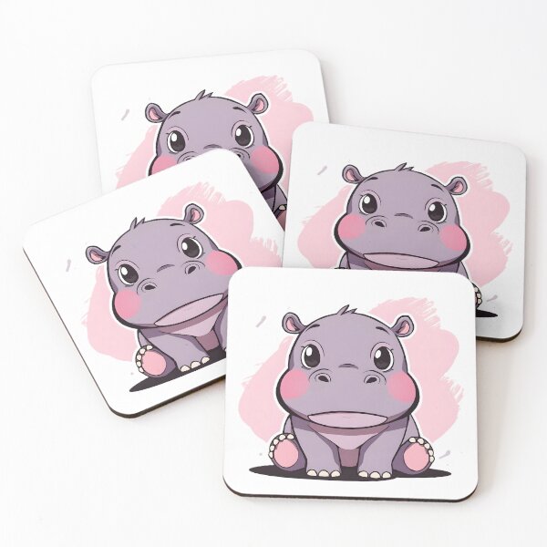 Item preview, Cute Kawaii Baby Hippo | Adorable Cartoon Hippopotamus Safari Animal Illustration designed and sold by dreamz-world.