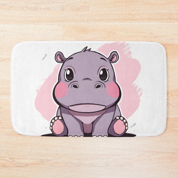 Item preview, Cute Kawaii Baby Hippo | Adorable Cartoon Hippopotamus Safari Animal Illustration designed and sold by dreamz-world.