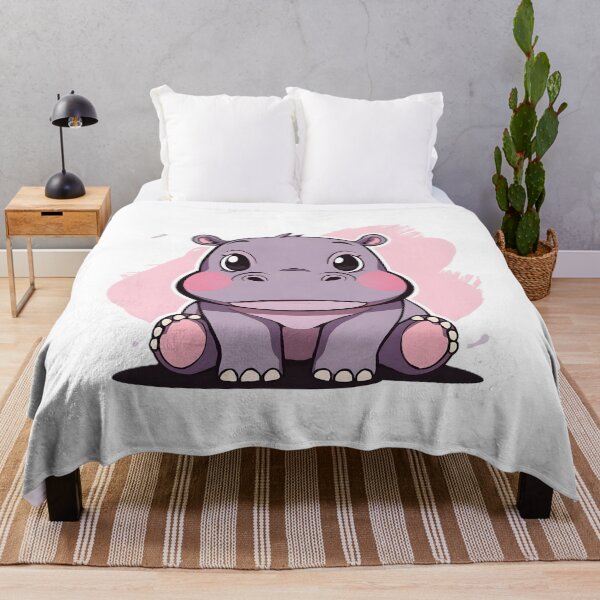 Item preview, Cute Kawaii Baby Hippo | Adorable Cartoon Hippopotamus Safari Animal Illustration designed and sold by dreamz-world.