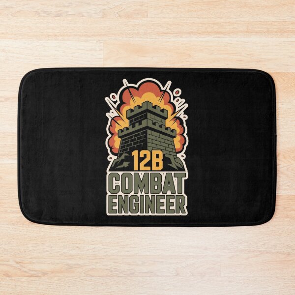 Item preview, 12B Combat Engineer — U.S. Army MOS Fortress Tower Emblem with Explosion Military Graphic Outlined designed and sold by GFamilyC.