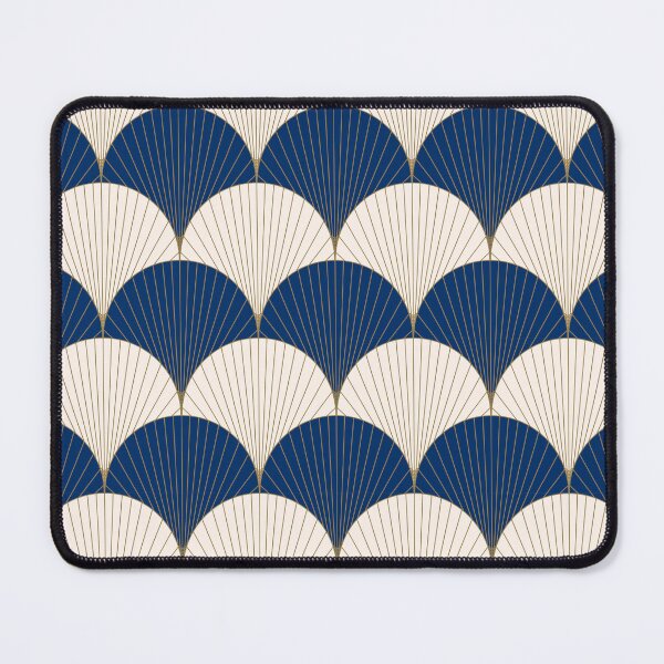 Item preview, Art Deco Fan Pattern | Elegant Navy Blue & Gold Geometric Seamless Design designed and sold by Purple Moon .