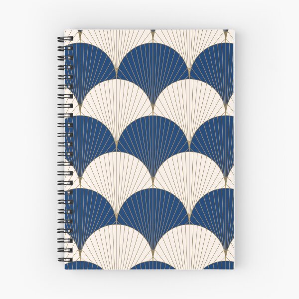 Item preview, Art Deco Fan Pattern | Elegant Navy Blue & Gold Geometric Seamless Design designed and sold by Purple Moon .