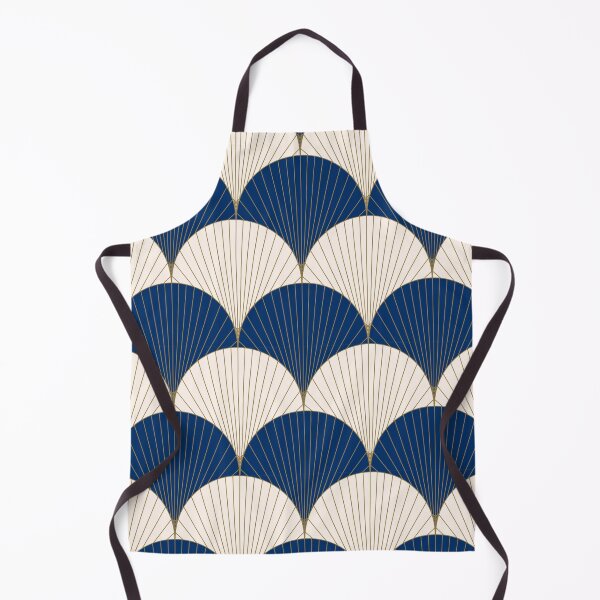 Artikelvorschau, Art Deco Fan Pattern | Elegant Navy Blue & Gold Geometric Seamless Design entworfen und verkauft von Purple Moon .