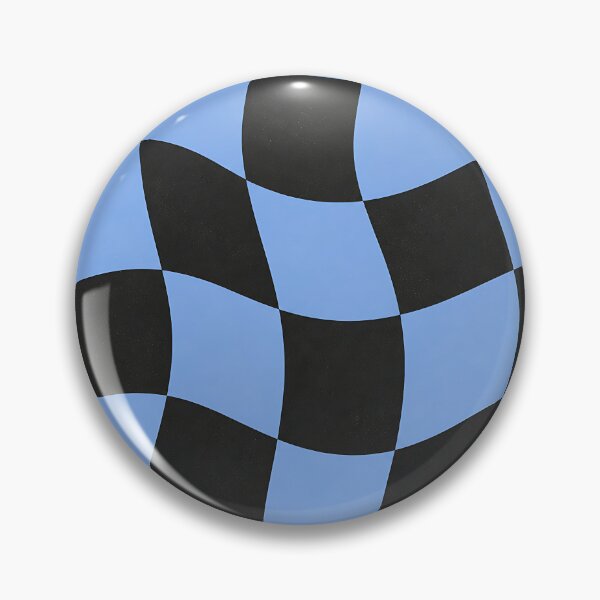 Item preview, Wavy Blue Black Checkerboard Retro Groovy Pattern designed and sold by Aureva Arts Shop.