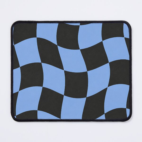 Item preview, Wavy Blue Black Checkerboard Retro Groovy Pattern designed and sold by Aureva Arts Shop.