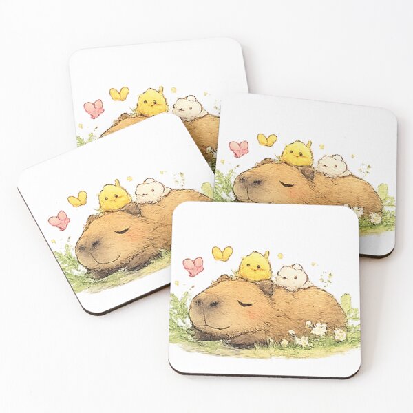Item preview, Sleepy Capybara with Tiny Friends designed and sold by Northline Creative.