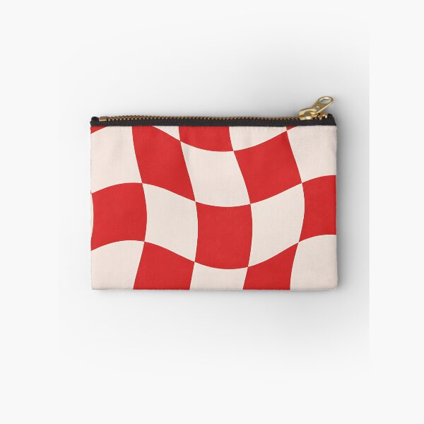 Item preview, Wavy Checkerboard Pattern — Retro Red and Cream Abstract Design designed and sold by Aureva Arts Shop.