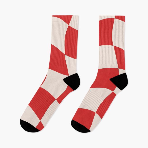 Item preview, Wavy Checkerboard Pattern — Retro Red and Cream Abstract Design designed and sold by Aureva Arts Shop.