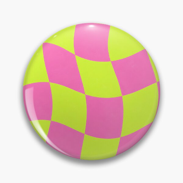 Item preview, Wavy Checkerboard Retro Pattern Pink Lime Green designed and sold by Aureva Arts Shop.