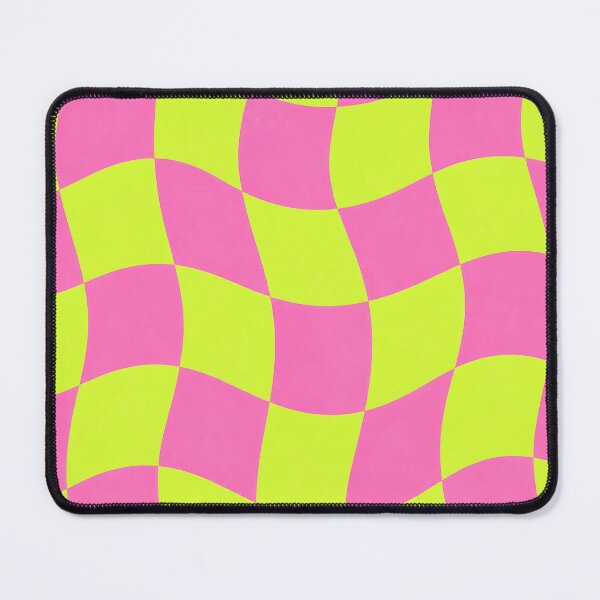 Item preview, Wavy Checkerboard Retro Pattern Pink Lime Green designed and sold by Aureva Arts Shop.