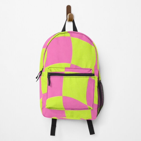 Item preview, Wavy Checkerboard Retro Pattern Pink Lime Green designed and sold by Aureva Arts Shop.