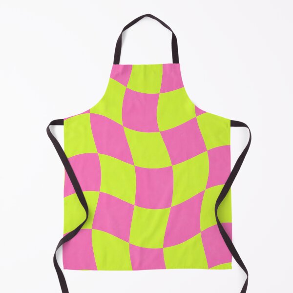 Item preview, Wavy Checkerboard Retro Pattern Pink Lime Green designed and sold by Aureva Arts Shop.