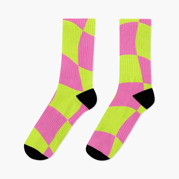 Item preview, Wavy Checkerboard Retro Pattern Pink Lime Green designed and sold by Aureva Arts Shop.