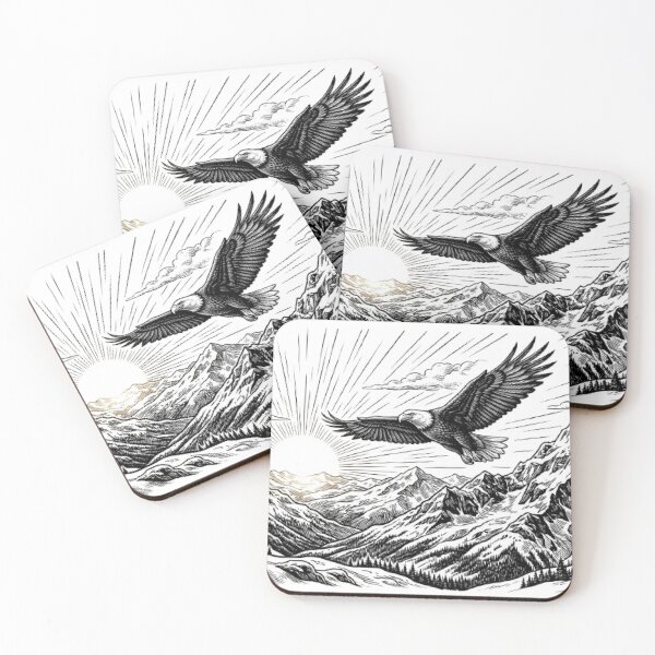 Item preview, Majestic Bald Eagle T-Shirt | Mountain Sunrise Wildlife Art | Freedom Vector Design designed and sold by Faisal  Shah.