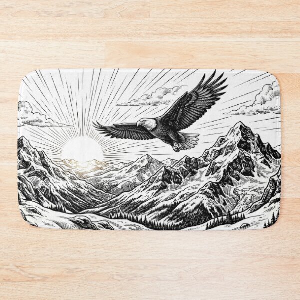 Item preview, Majestic Bald Eagle T-Shirt | Mountain Sunrise Wildlife Art | Freedom Vector Design designed and sold by Faisal  Shah.