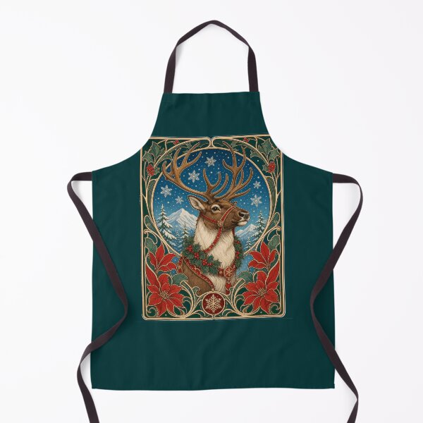 Item preview, Vintage Reindeer Art Nouveau Christmas Winter designed and sold by AntiqueImages.