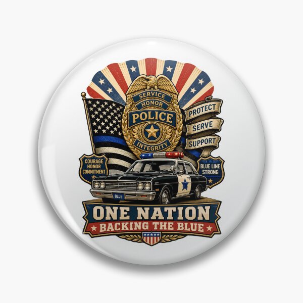Item preview, Back The Blue Vintage Police Badge American Flag Support Gift designed and sold by ConCeptGifts.