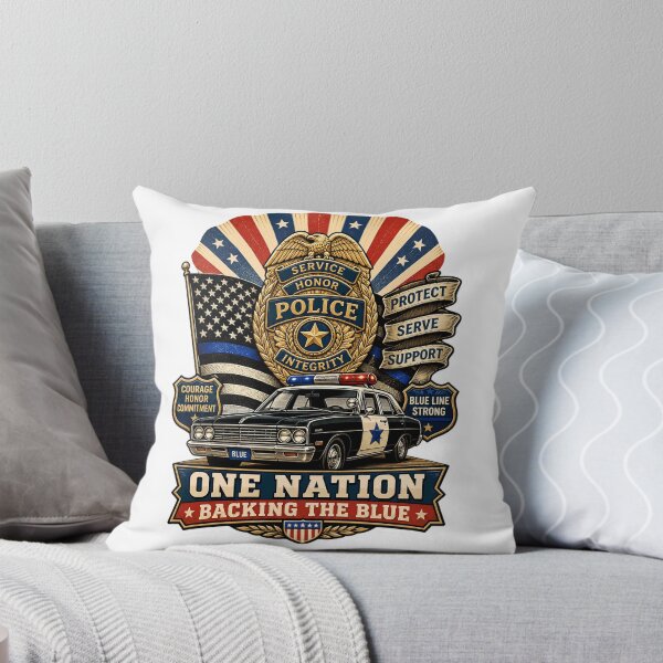 Item preview, Back The Blue Vintage Police Badge American Flag Support Gift designed and sold by ConCeptGifts.