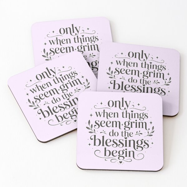 Item preview, Inspirational Quote | Only When Things Seem Grim Do the Blessings Begin Motivational Typography Design designed and sold by TheStephanieRome.