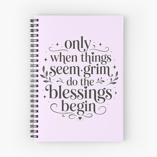 Item preview, Inspirational Quote | Only When Things Seem Grim Do the Blessings Begin Motivational Typography Design designed and sold by TheStephanieRome.