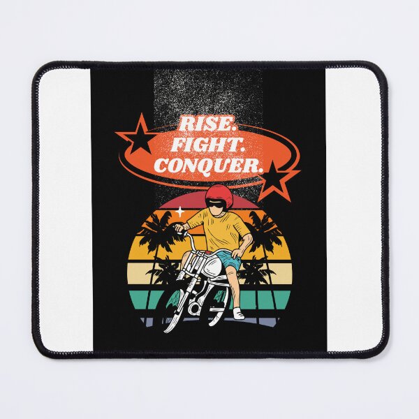 Item preview, Rise Fight Conquer Motocross Rider Vintage Sunset Quote designed and sold by Penguin Mood .