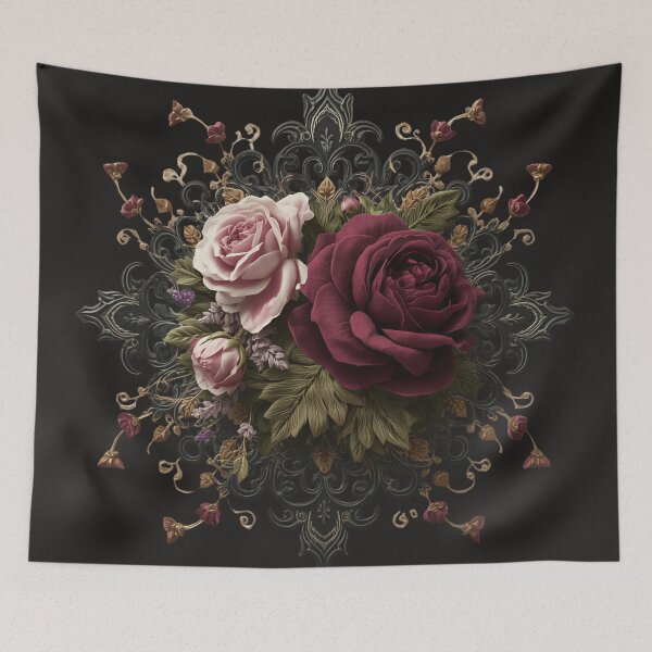 Item preview, Victorian Gothic Floral Bouquet | Dark Academia Roses | Cozy Gothic Decor designed and sold by FogandFinch.