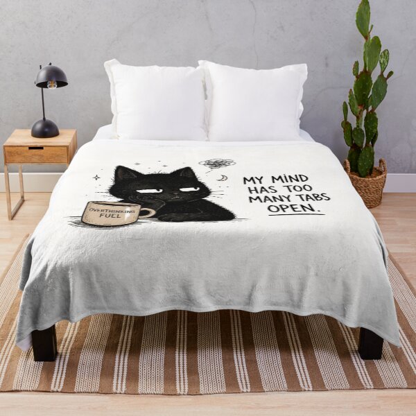 Item preview, My Mind Has Too Many Tabs Open | Overthinking Cat Design designed and sold by VibeFlowStudio.