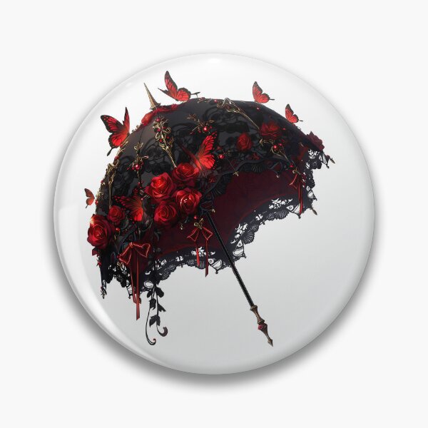 Item preview, Gothic rose parasol with butterflies designed and sold by Lilith.3x313 Vault.