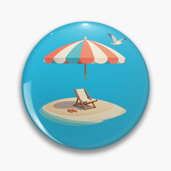Item preview, Floating Beach Umbrella | Minimalist Luxury Summer Island Scandinavian Coastal Vector Art designed and sold by Emoji Emblems.