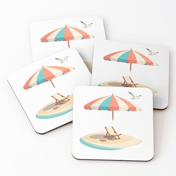 Item preview, Floating Beach Umbrella | Minimalist Luxury Summer Island Scandinavian Coastal Vector Art designed and sold by Emoji Emblems.