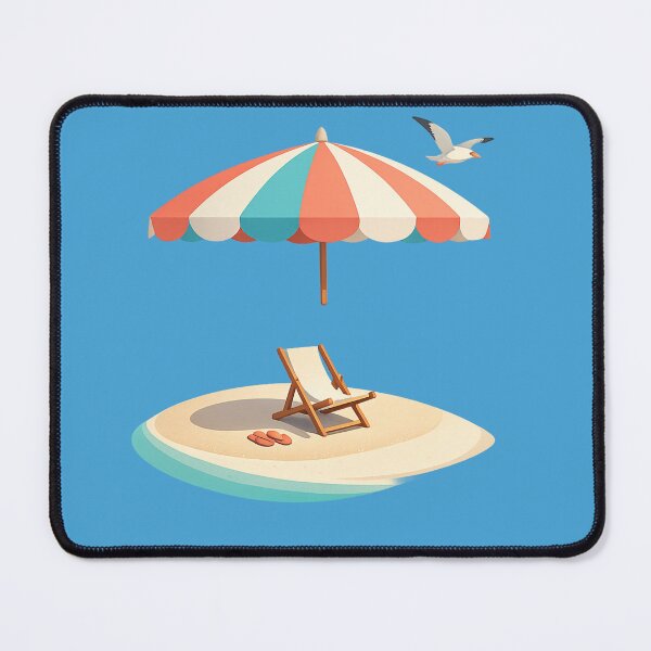 Item preview, Floating Beach Umbrella | Minimalist Luxury Summer Island Scandinavian Coastal Vector Art designed and sold by Emoji Emblems.