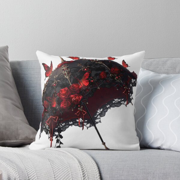 Item preview, Gothic rose parasol with butterflies designed and sold by Lilith.3x313 Vault.