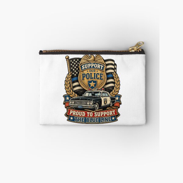 Item preview, Support Our Police Vintage Badge Thin Blue Line Retro Gift designed and sold by ConCeptGifts.