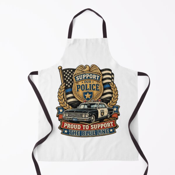 Item preview, Support Our Police Vintage Badge Thin Blue Line Retro Gift designed and sold by ConCeptGifts.