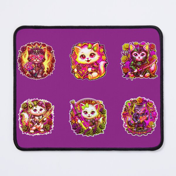 Item preview, Cute Cat Stickers Pack – Kawaii Kitten Set for Laptop, Phone & School Supplies designed and sold by Cyber-ART-Studio.