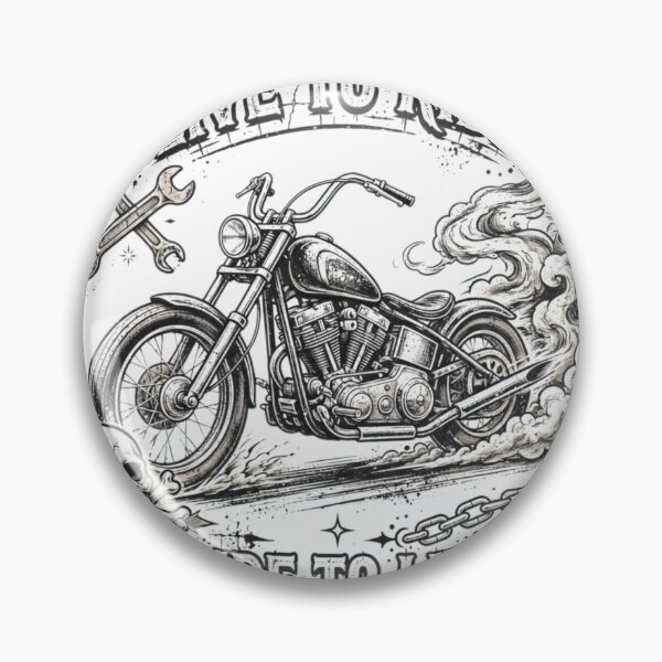 Item preview, Live to Ride Motorcycle T-Shirt | Vintage Chopper Biker Shirt for Men | Ride to Live Tattoo Design designed and sold by Donartpictures.