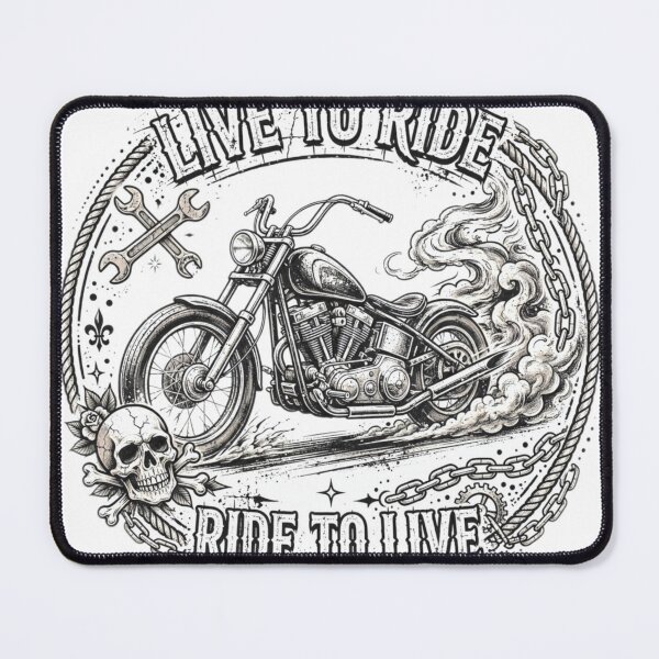 Item preview, Live to Ride Motorcycle T-Shirt | Vintage Chopper Biker Shirt for Men | Ride to Live Tattoo Design designed and sold by Donartpictures.