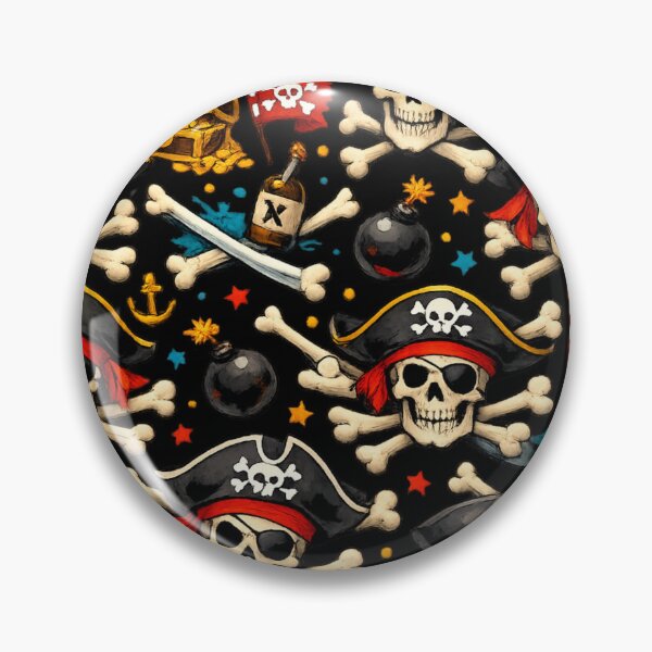 Item preview, Jolly Roger graphic pattern: pirate skulls designed and sold by Moonshroomarts.