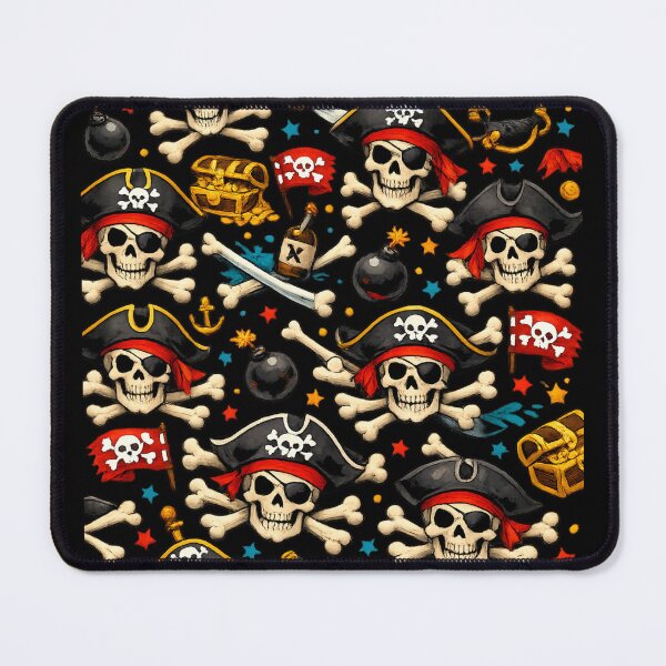 Item preview, Jolly Roger graphic pattern: pirate skulls designed and sold by Moonshroomarts.
